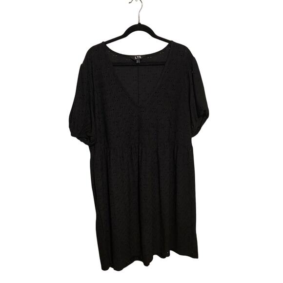 LTS (Long Tall Sally) Midi Dress – Size 18 – Black Eyelet Lace Pattern - Picture 1 of 4